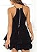 Womens Sexy Deep V Neck Spaghetti Strap Pleated Ruffle Short Skater Mini Dress