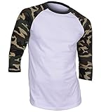 Dream USA Men's Casual 3/4 Sleeve Baseball Tshirt Raglan Jersey Shirt
