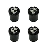 Zari 4pcs Black and White BMW Logo Auto Car Wheel Tire Air Valve Caps Fit For BMW Car Model