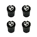 Zari 4pcs Black and White BMW Logo Auto Car Wheel Tire Air Valve Caps Fit For BMW Car Model