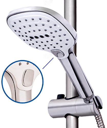 Handheld Shower Head –Luxurious Showerhead With 3 Practical Functions with A Push of a Button (no hose) - Easy to Install – FREE BONUS: Bath And Beauty Recipes