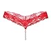 Women's Sexy Lace T-Back - G-String Pearl Thongs Panties(Pack of 3)