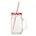 Mason Jar Mugs with Handle, multi COLORED Lids and Plastic Straws. 16 Oz. Each. Old Fashion Drinking Glasses - pack of 4 by Premium Vials