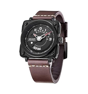 Megir Elegant Design Analog Sports series Genuine Leather Watch -2040 Brown
