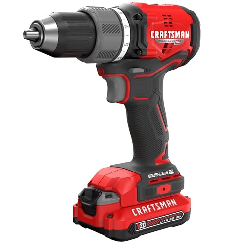 CRAFTSMAN V20 1/2 Inch Cordless Drill/Driver Kit with 1 Battery and Charger (CMCD713C1)