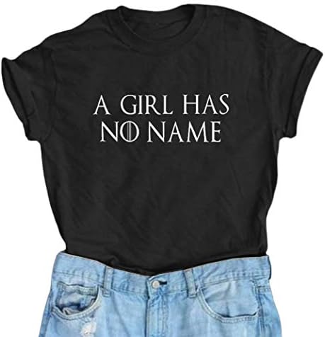 FADAZAI Womens Graphic Tees A Girl Has No Name T Shirt Short Sleeve Funny Summer Tops