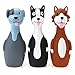 CHIWAVA 3 Pack 5.7 Inch Squeaky Latex Dog Toys Standing Stick Dog Dog Toy Puppy Fetch Interactive Play for Small Dogs