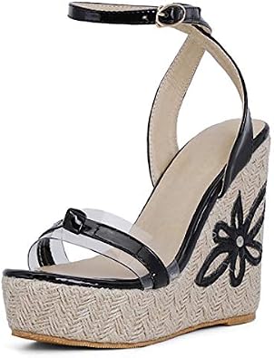 Amazon.com: Edgchic mujeres de punto flor alpargatas cuña sandalias verano  casual moda caminar tobillo correas plataforma zapatos: Shoes