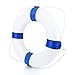 Beautihome Jatzde Lifebuoy 52cm/20.5inch Diameter Swim Foam Ring Buoy Children Swimming Pool Safety Life Preserver with Perimeter Rope, Blue