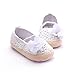 ESTAMICO Infant Girls' Sandal Floral Net Yarn Ballerina Us Sizes 3 White