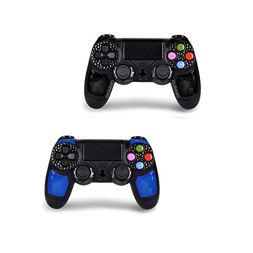 2 Pack PS4 Controller - OUBANG Wireless Remote Joystick for Playstation 4(Black elf+Sapphire )