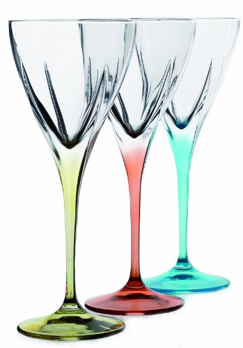 Fusion Crystal Multicolor Cordial Liquor Set, 6-Piece