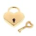 MagiDeal Set of 3 Vintage Heart Shape Padlock with Keys Suitcase Lock - Light Gold M