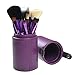 12pcs Makeup Brush Set Professional Face Cosmetic Brushes Kit Make up Tool with Cup Holder Case (Romantic Purple)