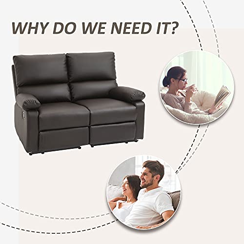 Modern Manual Recliner 2 Seater Sofa Reclining Loveseat with PU