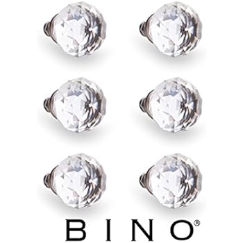 Bino 6 Pack Crystal Drawer Knobs 1 25 Diameter 32mm Satin