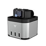 MAKETECH Aluminum Apple Watch/Fitbit Blaze/Smartphone [3 in 1 Bracket] Charging Stand with Cable Management, 4-Port 6A/30W Desktop USB Charging Station for Smartphones and Tablets (Space Gray)