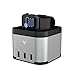 MAKETECH Aluminum Compatible Apple Watch/Fitbit Blaze/Smartphone [3-in-1 Stand] Charging Stand with Cable Management, 4-Port 6A/30W Desktop USB Charging Station for Phones and Tablets(Space Gray)