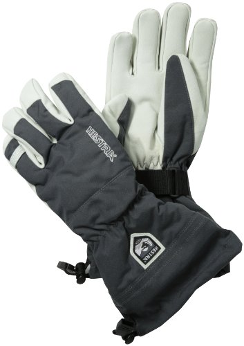 HestraArmy Leather Heli Ski Glove, 5-Finger Snow Glove for Skiing & Snowboarding for Men & Women