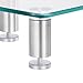 VonHaus Glass Corner Monitor Stand - Adjustable Height Screen Riser for PC Monitors, Computers, Laptops & TVs - 24 x 10 inches - Clear