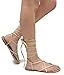 Dream Summer-17 Lace-Up Womens Sandals Wrap Around Criss Cross Casual Roman Gladiator, Natural, 6.5