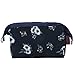 Itraveller Women Printed Travel Cosmetic Make up Coin Purses Pouch Bag (Dark Blue Flower)