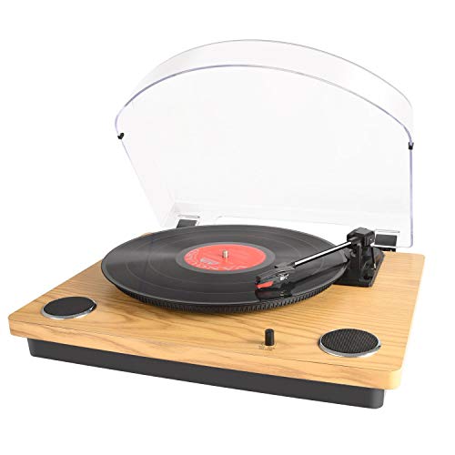 DIGITNOW Record Player Max Pad, Vinyl Turntable with Stereo Speakers, Supports Arm Automatically Return&Stop /RCA Output /Aux in /USB Convert Vinyl to MP3
