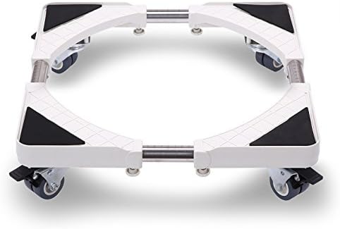 Lineito Adjustable Mobile Base Multi-functional Movable Base with 8 Locking Rubber Swivel Wheels Roller Dolly for Dryer, Washing Machine and Refrigerator