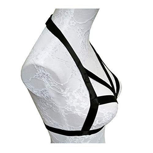 Harness Body Accessories Black Belt Elastic Cupless Cage Bra Body for Women
