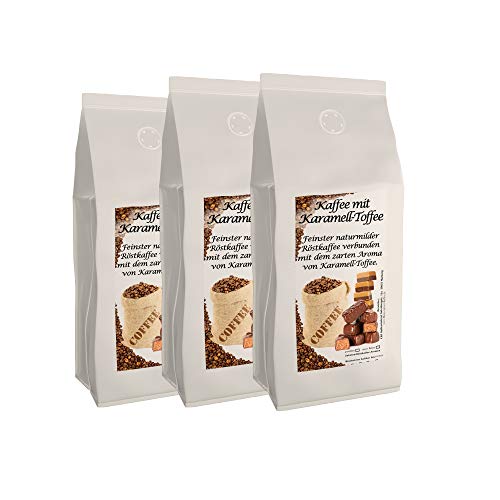 Aromakaffee - Aromatisierter Kaffee - Gemahlen - Frisch Von Uns Geröstet (Karamell, 3x1000 Gramm) - Sparpaket