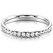 MOWOM White Stainless Steel Eternity Ring Band CZ Wedding Size 7