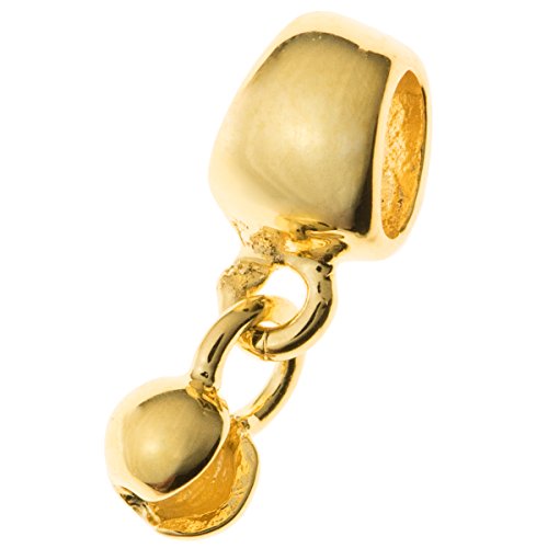 2 pcs 14k Gold on .925 Sterling Silver Bail Dangle Pendant Connector Crimp Bead Cover Clasp/Findings/Yellow Gold