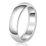 8mm Classic Sterling Silver Plain Wedding Band Ring