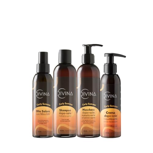 Curly Summer Complete Treatment Kit for Summer, Curly, Super Curly, Afro by Divina BLK, 4 Products