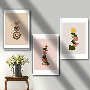 3 Piece Framed Canvas Wall Art for Living Room, Bedroom Abstract Style Canvas Prints for Modern Home Decoration Ready to Hang - 16"x24"x3 Panels