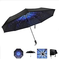 Anti UV Three Folding Umbrella Rain Women Parasols Sun Protection Windproof Sunscreen 3D Starry Sky Star Sun Umbrella