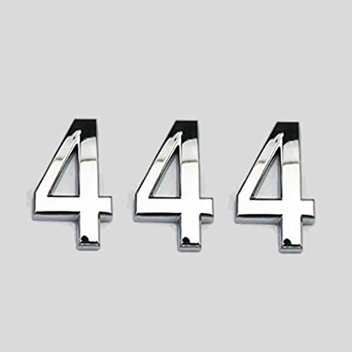THREE TO ONE House Mailbox Number Sign Arcylic Adhesive Sticker for Door House Mailbox Street Address Car 2.8" 3PCS Silver (4)