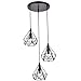 DAYCENT Antique Metal Pendant Lighting Fixtures Rustic Chandeliers Lamps with 3 Lights