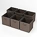 Home-Complete Storage Cubes-6-Piece Set Fabric Foldable Container Bins for Home, Office, Nursery-Organize Toys, Books, Clothes and More, Brown