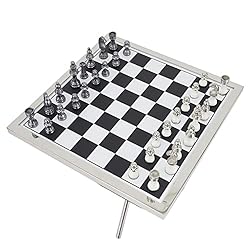 Deco 79 Aluminum Chess Game Set, 22" x 22" x