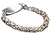 JF.JEWELRY Two-Tone Figaro Stainless Steel Link Medical Alert ID Bracelet for Men and Women,7.9 Inch