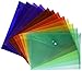 Lightahead® LA-7550 Clear document folder with snap button,Premium Quality Poly Envelope, US LETTER / A4 size, Set of 12 in 6 assorted Colors, Blue, Green, Orange, Yellow, Purple, Maroon