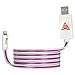 Iasg [MFi Certified] Flat Visible LED Lighted Up Charging Lightning to USB Cable for Apple iPhone 5s 6s Plus 7 Plus 8 Plus X XS XS Max XR SE iPad iPod-3.3FT(1 Meter£©-Pink Purple Light