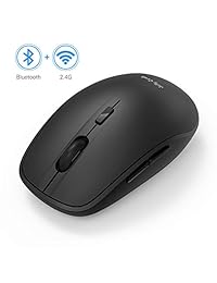 Ratón Bluetooth inalámbrico, Jelly Peb Dual Mode Bluetooth 4.0 Ratón óptico inalámbrico portátil 2.4G con receptor USB nano , 3 niveles ajustables DPI para PC, portátil, Windows, Android, sistema OS M023