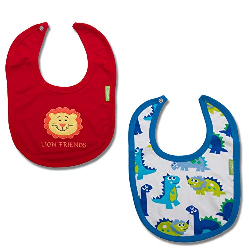 Baybee Baby Cotton Bibs Apron for Infants, Multicolor Baby Printed Bibs for Feeding Kids and Toddlers, Washable Age 6 Month to 2 Years - Unisex (Pack of 2)