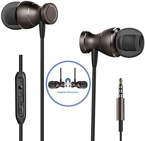 Daystyle Wired Magnetic Earbuds, Headphones with Microphhone, 3.5mm Stereo Sports In-ear Earphones