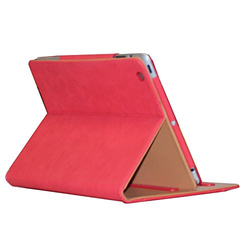 New 2017 iPad 9.7 Case (2017 Released) , JYtrend Multi-Angle Viewing Stand Leather Folio Smart Cover With Big Front Pocket Auto Wake Up/Sleep For A1822 A1823 (Red)