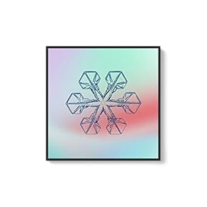 Framed Canvas Wall Art for Living Room, Bedroom Snowflake Theme Canvas Prints for Home Decoration Ready to Hang - 16x16 inches