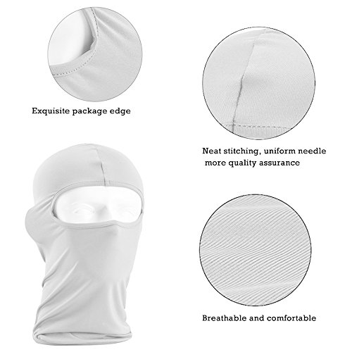 Balaclava Face Protection Mask Ultra-thin Full Face Ventilation Mask, Ninja Mask Head Sock Motorcycle Helmet Cover Hood Neck Warmer Tactical Skateboard Helmet Head Liner Face Mask Bandana, White