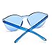WearMe Pro - Colorful Transparent Round Super Retro Sunglasses (Blue, 58)